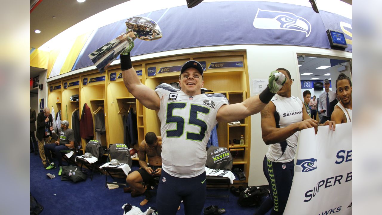 Russell Wilson with Vince Lombardi Trophy Super Bowl 48