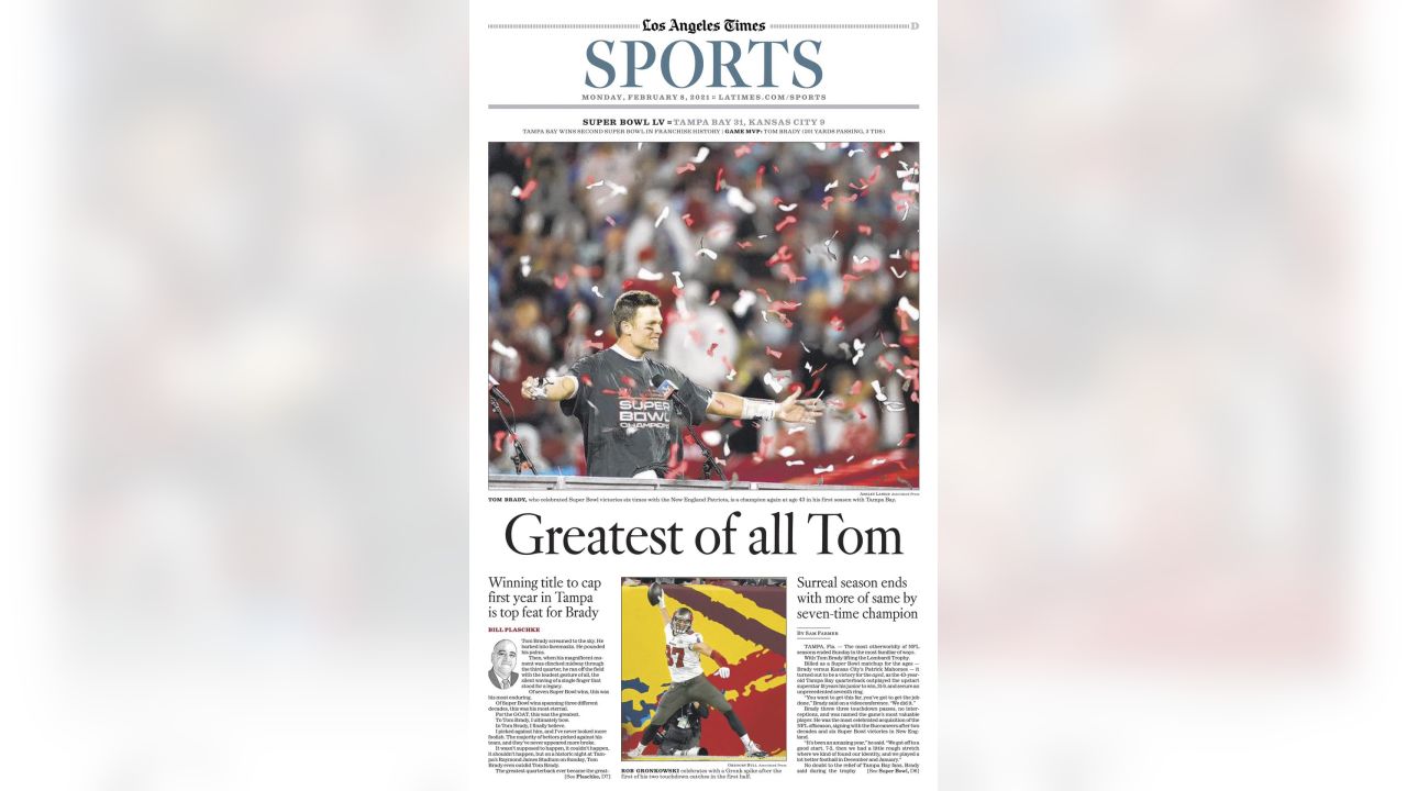 Super Bowl 55 Newspaper Headlines