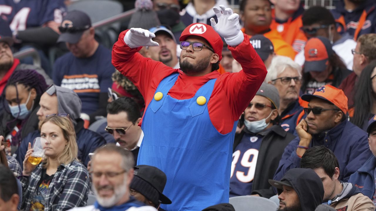 October 31, 2021: Fans dress in costumes for Halloween during NFL