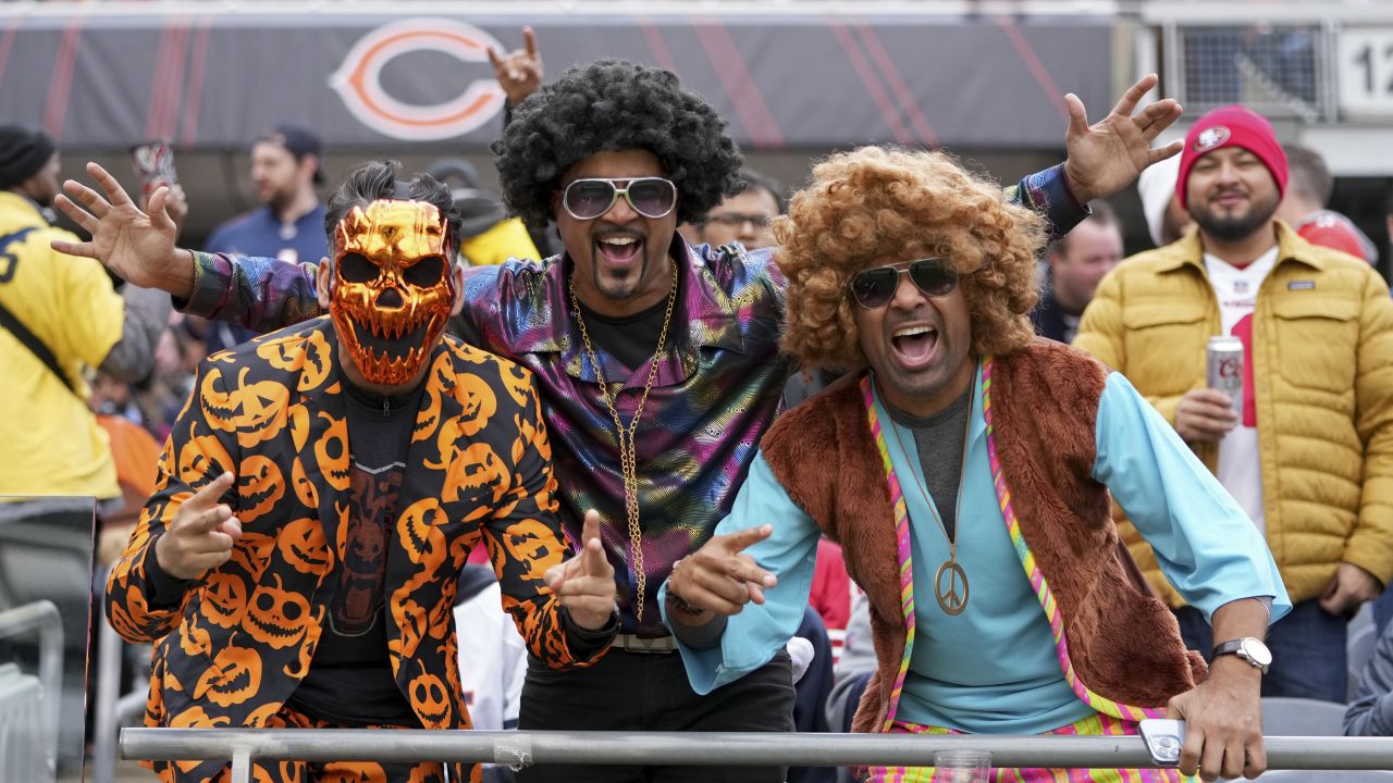 October 31, 2021: Fans dress in costumes for Halloween during NFL