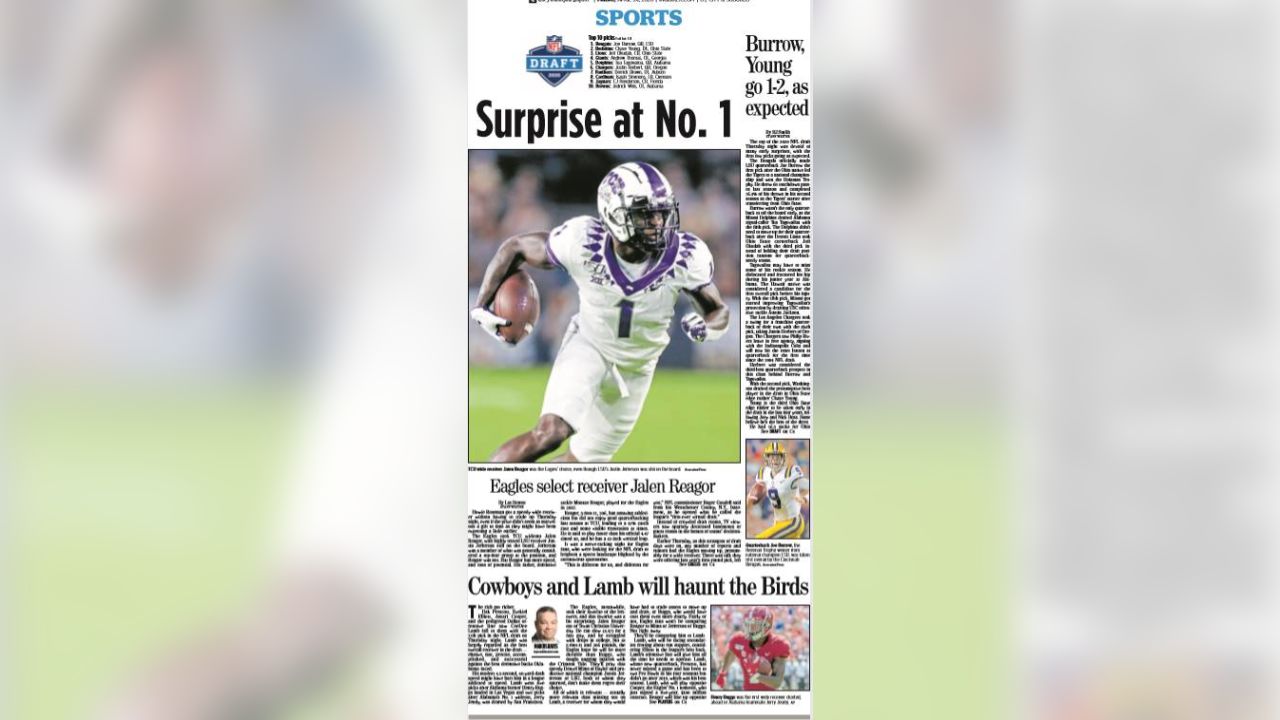 2020 NFL Draft: Newspaper Headlines