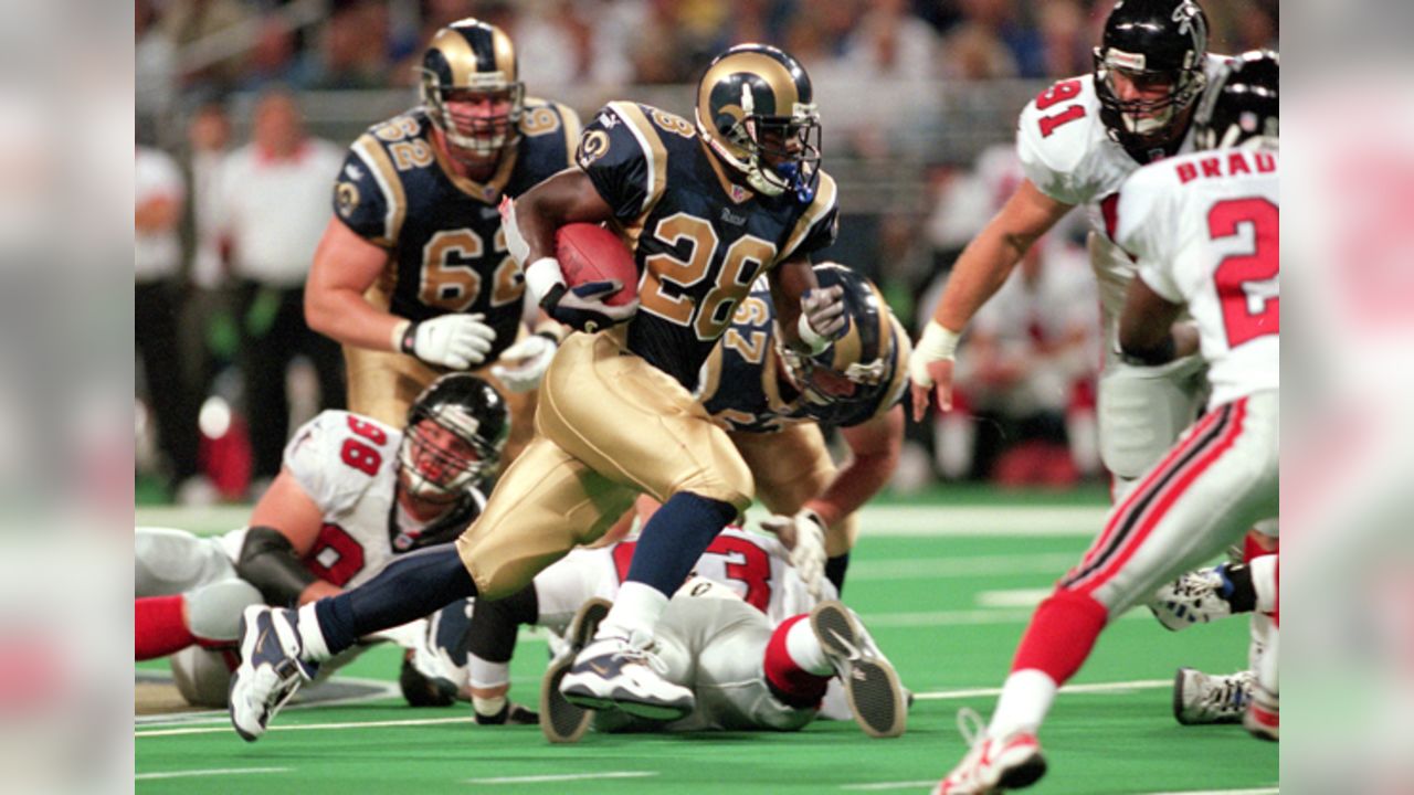 Marshall Faulk #28 Carries The Ball Poster for Sale by SwimToday