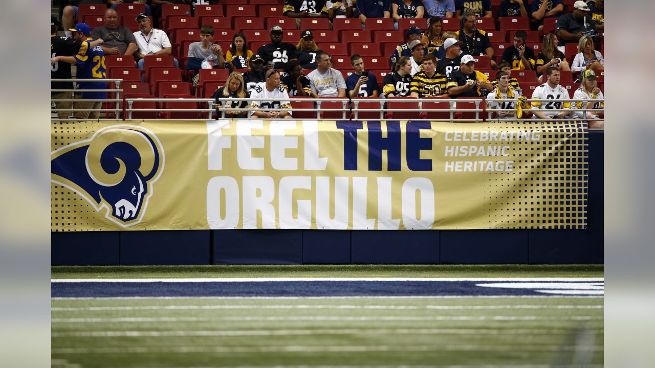 Fans celebrating Hispanic Heritage Month watch the Miami Dolphins and  Dallas Cowboys warm up before a NFL football game in Arlington, Texas,  Sunday, Sept. 22, 2019. (AP Photo/Ron Jenkins Stock Photo - Alamy