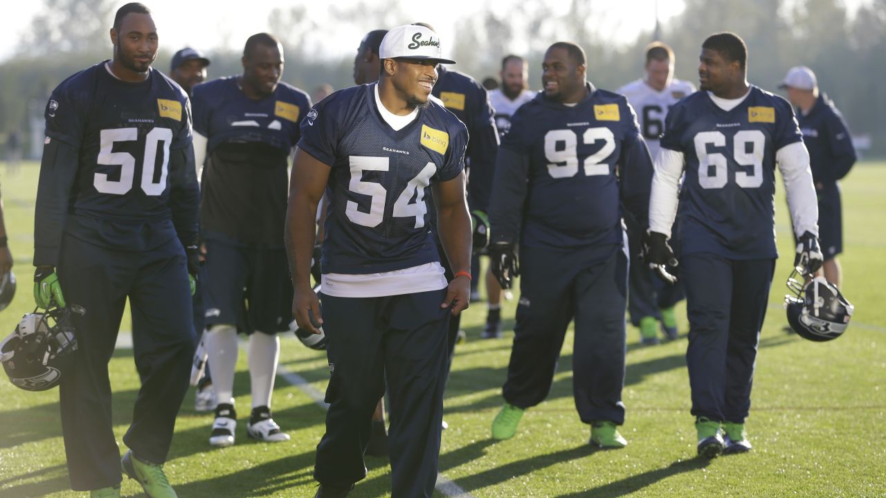 Seattle Seahawks linebacker Bobby Wagner (54) looks on during