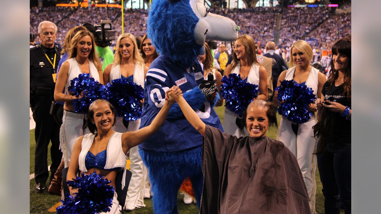 Colts cheerleaders shave their heads to raise funds for leukemia research