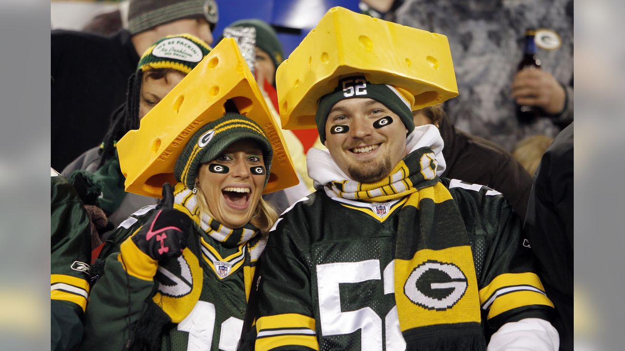 Cheesehead fans of the Green Bay Packers football team come out in droves  with their head gear and bratwursts to support the team in Green Bay,  Wisconsin - PICRYL - Public Domain