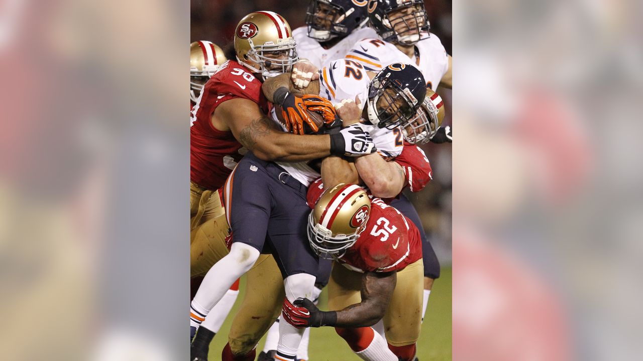 San Francisco 49ers inside linebacker Patrick Willis (52) is introduced  during the San Francisco 49ers home opener against the Green Bay Packers at  Candlestick Park in San Francisco, California, on Sunday, September