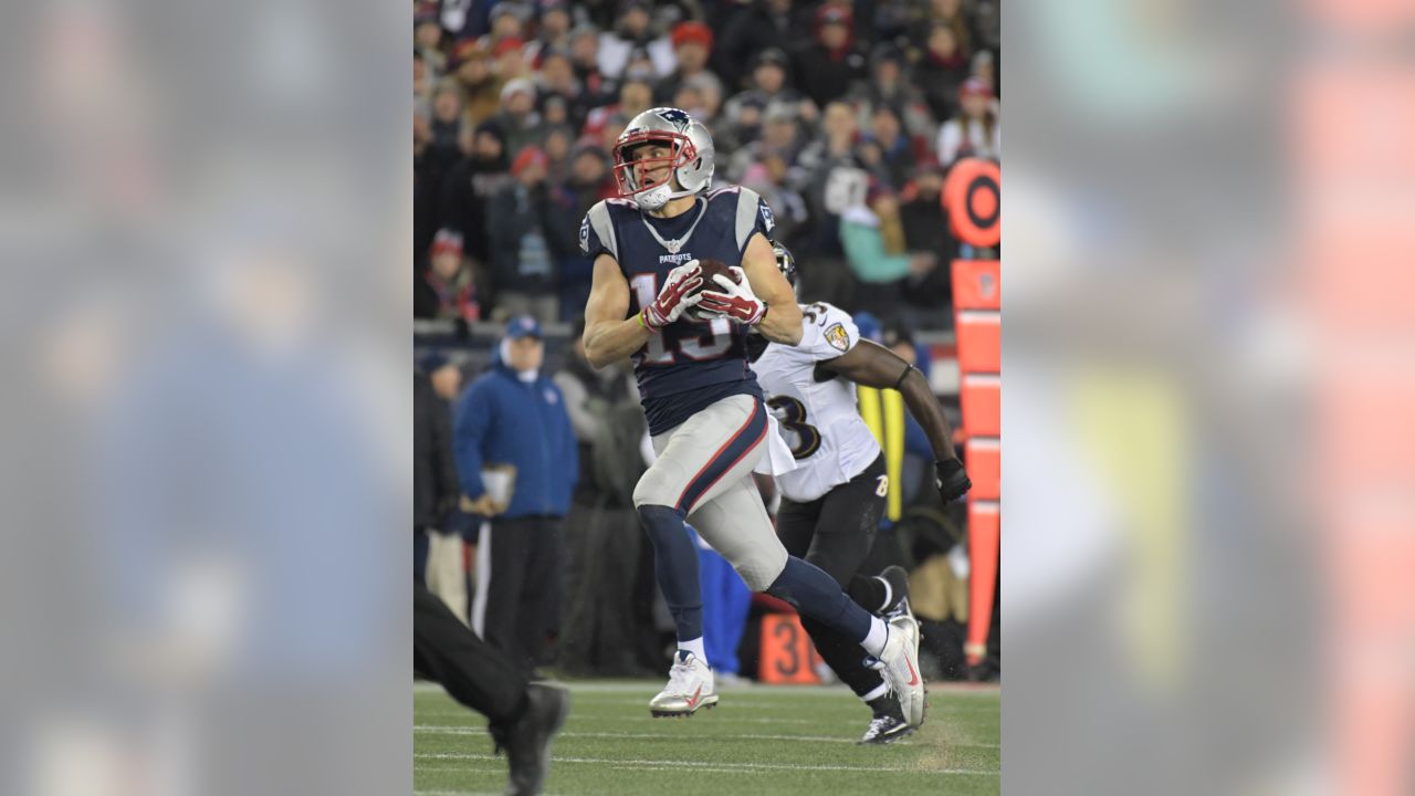 New England Patriots tight end Martellus Bennett, rear, catches a touchdown  pass as Baltimore Ravens linebacker Zachary Orr defends during the second  half of an NFL football game, Monday, Dec. 12, 2016