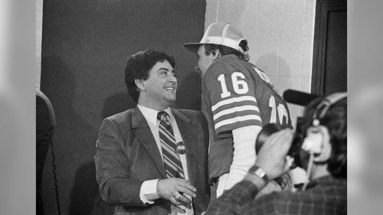 Former NFL owner Edward DeBartolo, Jr., center, is joined by Hall