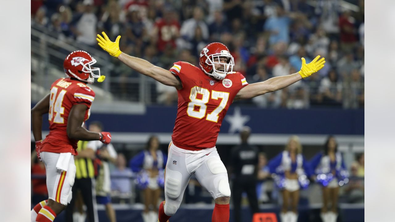 Kansas City Chiefs tight end Travis Kelce in action against the Cincinnati  Bengals during the first half of the NFL AFC Championship football game,  Sunday, Jan. 30, 2022 in Kansas City, Mo.. (