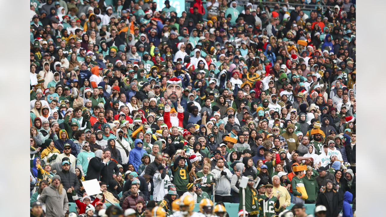 Fans wearing costumes walk around before an NFL football game between the  Raiders and the Balti …