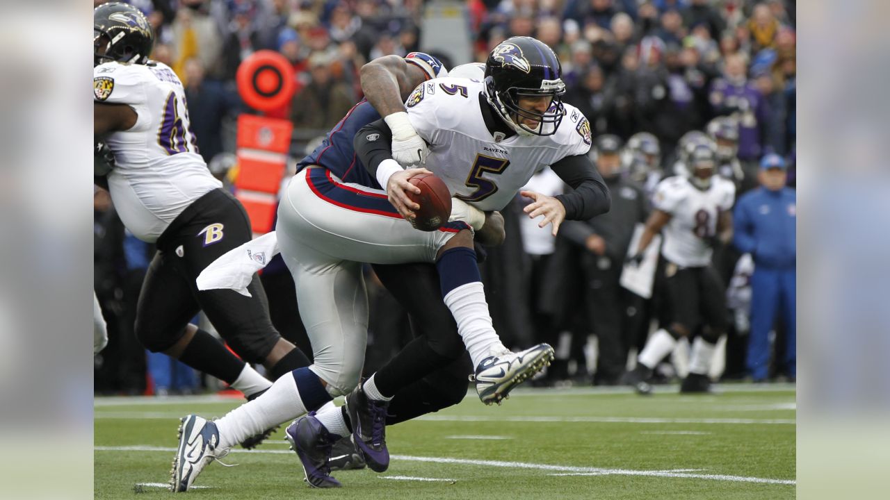 Baltimore Ravens Ricky Williams runs the ball in the second quarter against  the New England Patriots in the AFC Championship Game at Gillette Stadium  in Foxboro Massachusetts on January 22, 2012. The