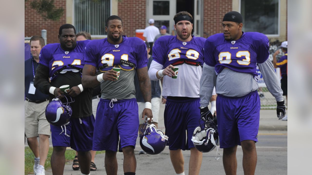 Minnesota Vikings rookie running back Toby Gerhart goes through the rope  drill during the NFL football team's training camp which opened Friday,  July 30, 2010, in Mankato, Minn. The Viking signed second-round