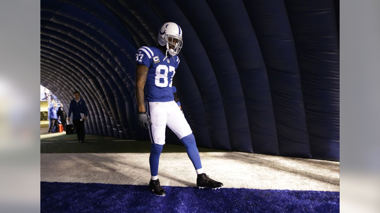 Indianapolis Colts wide receiver Reggie Wayne (87) celebrates his