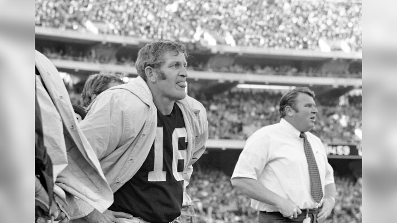 Houston Oilers quarterback, George Blanda, is seen in this posed action  shot from October 18, 1966, in Houston, Texas. (AP Photo Stock Photo - Alamy