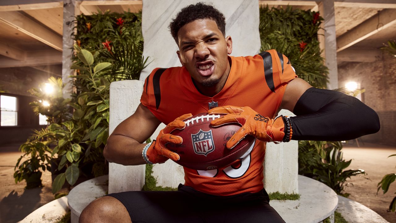 A Cincinnati Bengals new NFL football uniform is unveiled at Paul Brown  Stadium in Cincinnati, Monday, April 19, 2021. (AP Photo/Aaron Doster Stock  Photo - Alamy