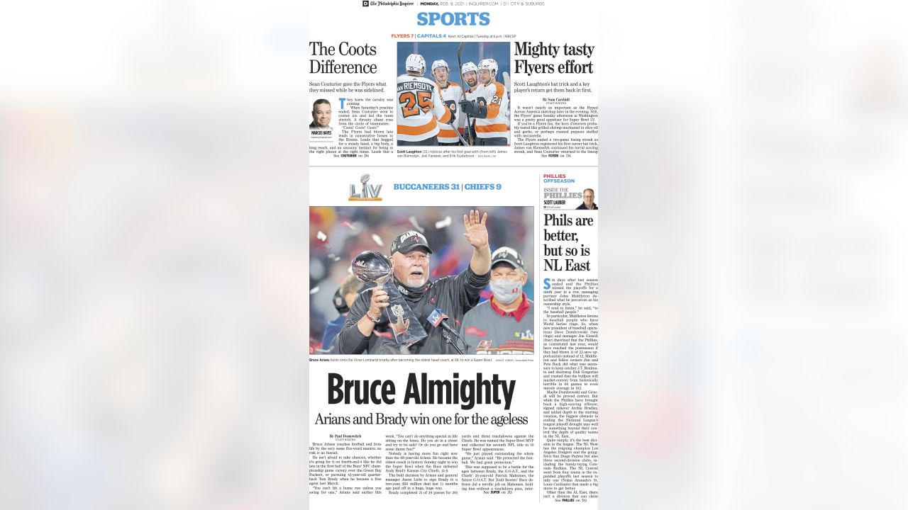 Newspaper front pages in Philadelphia, San Francisco after Eagles