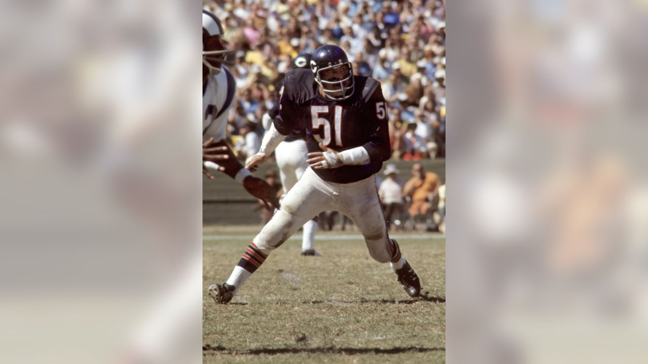 Football: Chicago Bears Dick Butkus No.51 in Action Vs Detroit Lions