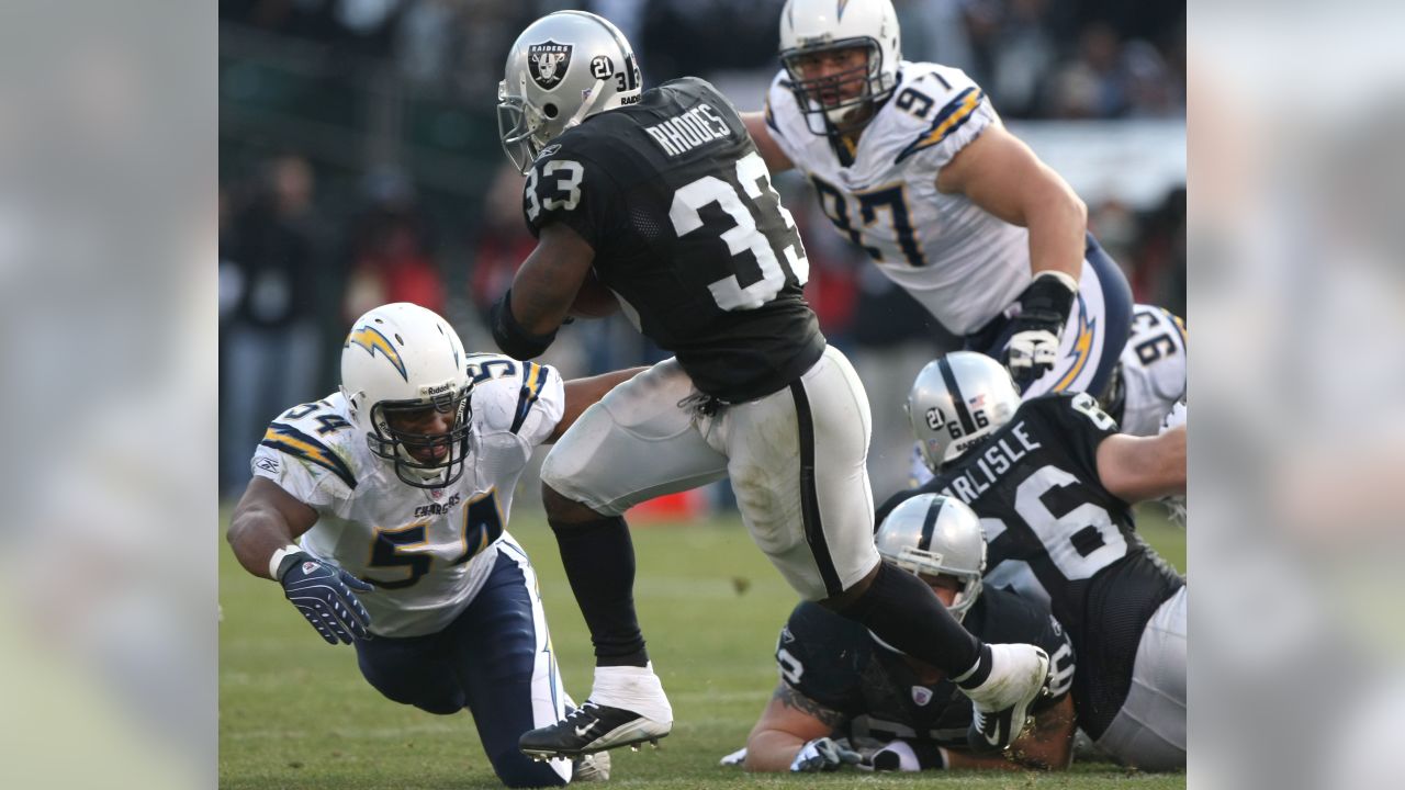 Oakland Raiders' Fabian Washington, (27), hangs his head as