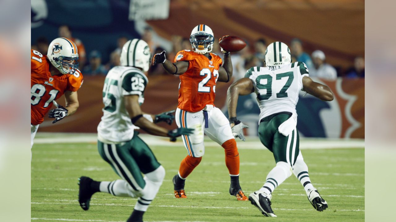 Miami Dolphins tight end Joey Haynos looks for a pass interference