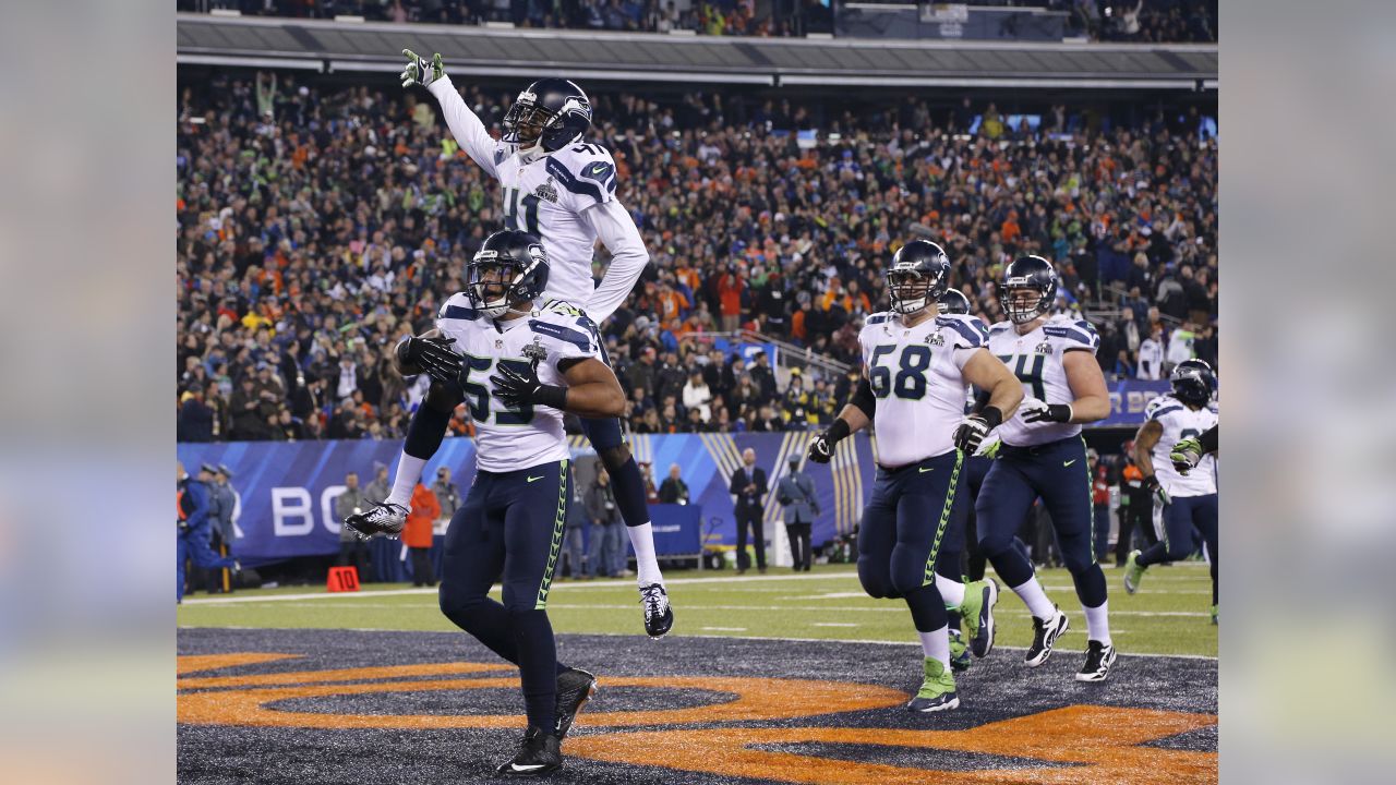 Seattle Seahawks quarterback Russell Wilson (3) in action against the  Denver Broncos at the Super Bowl XLVIII at MetLife Stadium in East  Rutherford, New Jersey on February 2, 2014. MetLife Stadium hosts