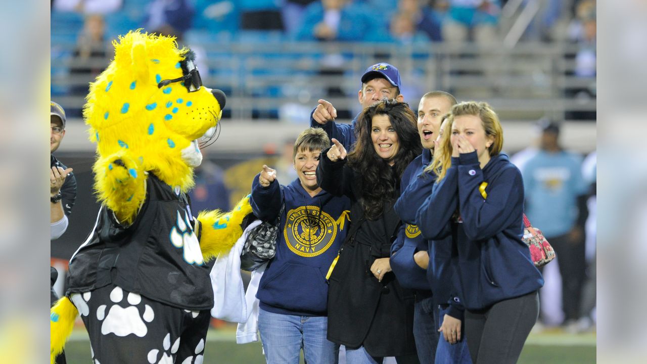 EverBank Stadium - Packers Jaguars Football An excited Jacksonville Jaguars  fan cheers against the Green Bay Packers Sunday September 11, 2016, in  Jacksonville, Fl.. (Rick Wilson/Jacksonville Jaguars)