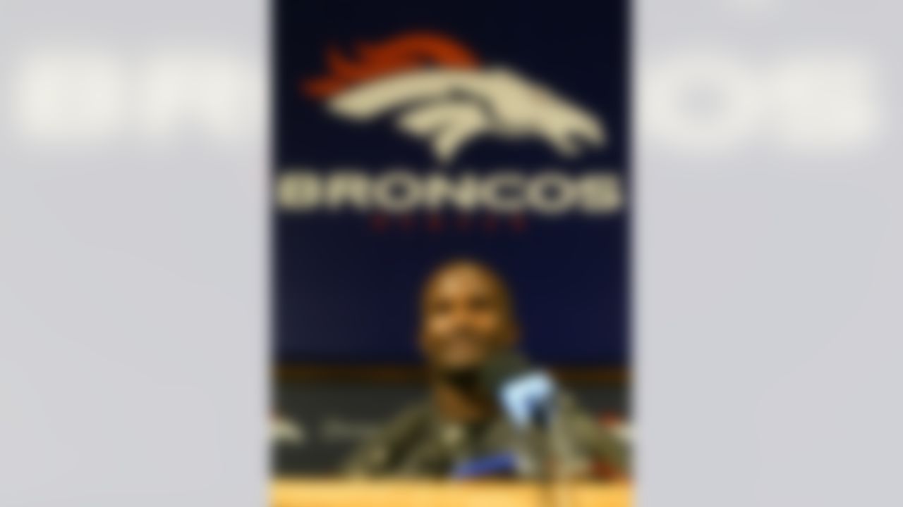 Champ Bailey smiles during a news conference announcing his arrival as the Denver Broncos new cornerback, Thursday, March 4, 2004. Bailey was traded from the Washington Redskins for Broncos running back Clinton Portis. (AP Photo/Jack Dempsey)