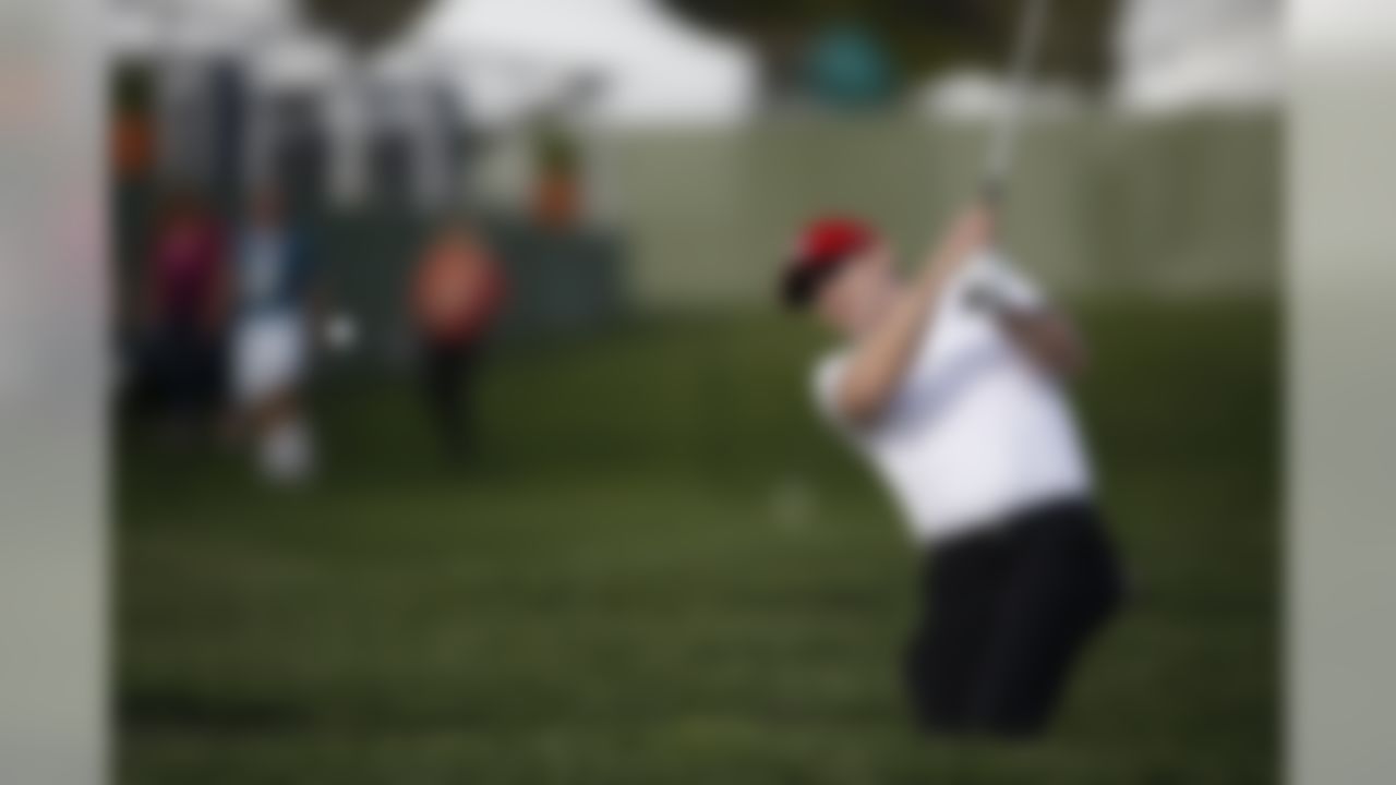 IMAGE DISTRIBUTED FOR CHEVRON - San Francisco 49ers Steve Young hits a shot from a sand trap during the Chevron's 6th annual $100,000 Shoot-Out in partnership with the San Francisco Giants and San Francisco 49ers to kick off the AT&T National Pro-Am golf tournament on Tuesday, Feb. 9, 2016, in Pebble Beach, Calif. Since 2013, Chevron has provided over $400,000 to local nonprofits and education organizations through this event. (Tony Avelar/AP Images for Chevron)