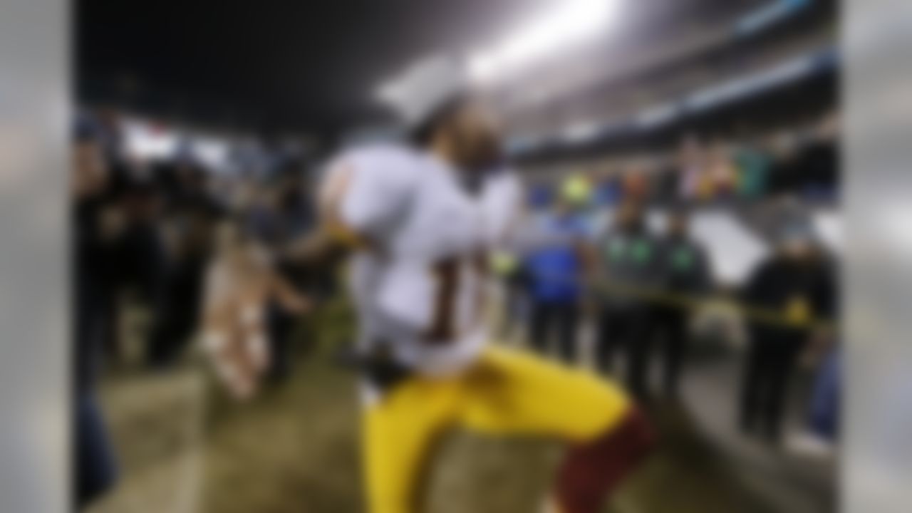 Washington Redskins' DeSean Jackson reacts as he walks off the field after an NFL football game against the Philadelphia Eagles, Saturday, Dec. 26, 2015, in Philadelphia. Washington won 38-24. (AP Photo/Matt Rourke)