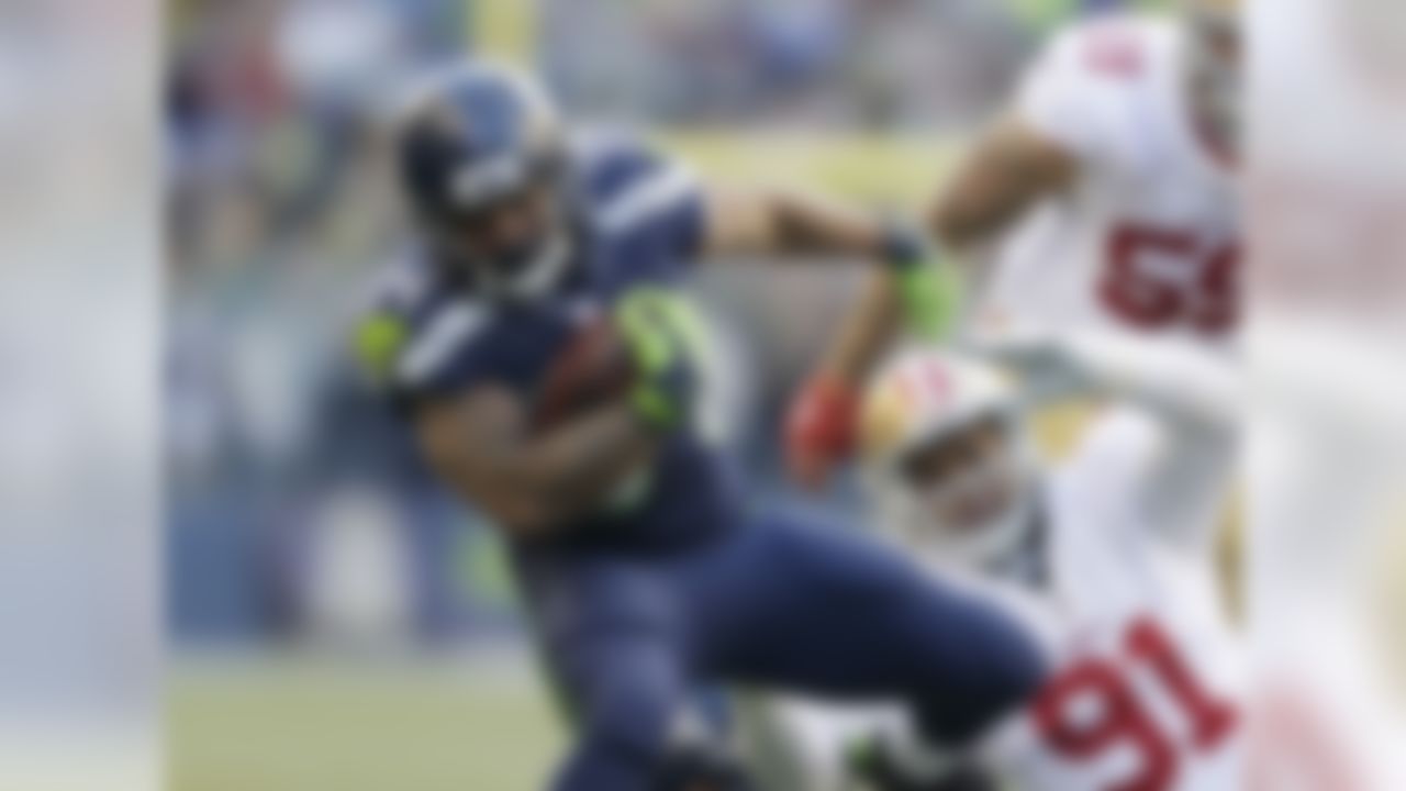 Marshawn Lynch was a somewhat surprising inactive in Sunday's game against the 49ers, leaving the running back duties to Thomas Rawls. And boy did he stake his claim as the future of this backfield, rushing for 209 yards, adding 46 through the air, and scoring two touchdowns -- good for 37.5 fantasy points, the most in Week 11. Lynch's abdomen injury is of a lingering nature (he's seeing a specialist this week) and could either limit him the rest of the way, or cost him the season, making Rawls a must-add this week. As Rich Hribar was the first to note, 
Rawls has games of 104, 169 and 209 rushing yards this season, while Lynch has topped 73 rushing yards once in 2015. Even if Lynch gets healthier, this backfield could turn into a RBBC, with Rawls offering weekly flex appeal at worst, RB1-upside at best if Lynch sits. You should go all in on Rawls this week. FAAB Suggestion: 90-100 percent.