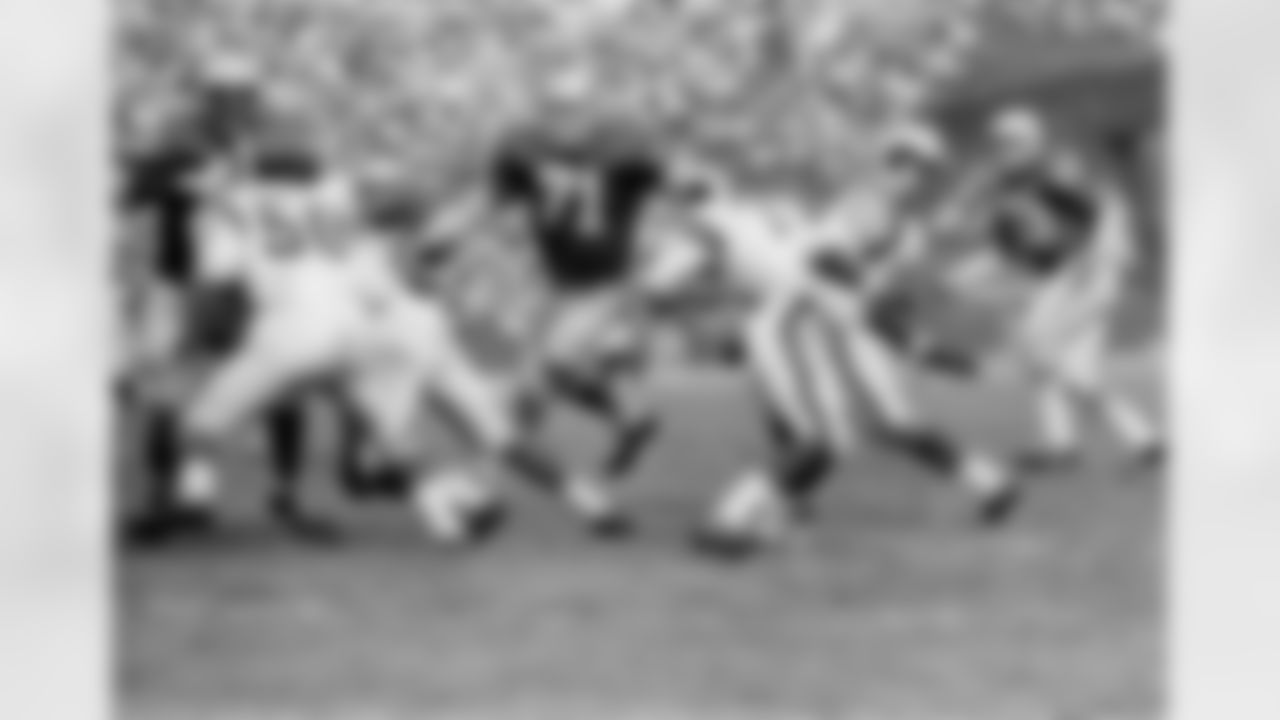 Detroit Lions defensive tackle Alex Karras (71) in action during the Lions 10-7 loss to the Los Angeles Rams on November 3, 1968 at the Los Angeles Memorial Coliseum in Los Angeles, California. (National Football League)