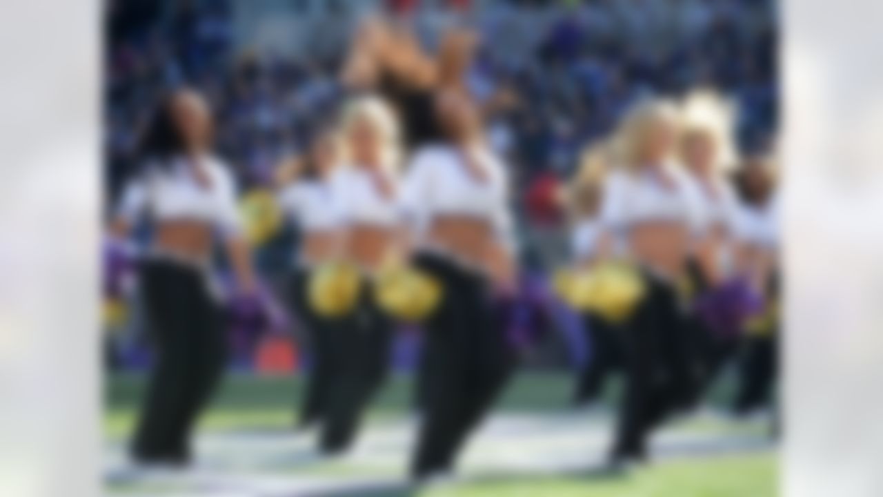 Baltimore Ravens cheerleaders perform during the AFC Wild Card playoff game against the Indianapolis Colts at M&T Bank Stadium. (Kirby Lee/US Presswire)