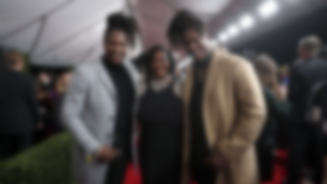 Seattle Seahawks cornerback Shaquill Griffin (26) and Seattle Seahawks outside linebacker Shaquem Griffin (49) during the NFL Honors awards show, Saturday, Feb. 2, 2019 in Atlanta.