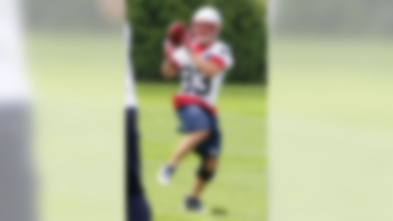 New England Patriots wide receiver Wes Welker catches a pass during football practice in Foxborough, Mass., Wednesday, June 16, 2010. (AP Photo/Stew Milne)