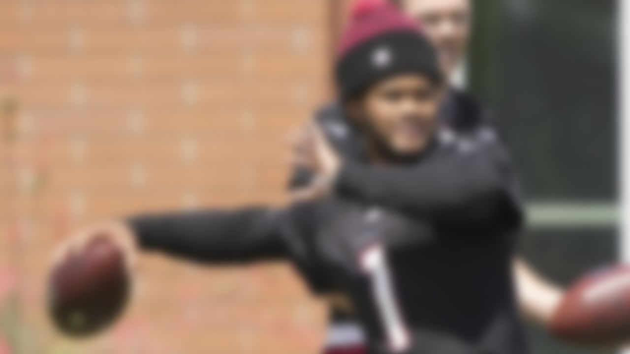 Arizona Cardinals quarterback Kyler Murray warms up during NFL football practice, Wednesday, June 2, 2021, in Tempe, Ariz.