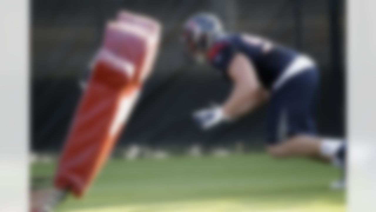 Houston Texans defensive end J.J. Watt (99) 99during the first day of their NFL football training camp Monday, Aug. 1, 2011, in Houston. (AP Photo/David J. Phillip)