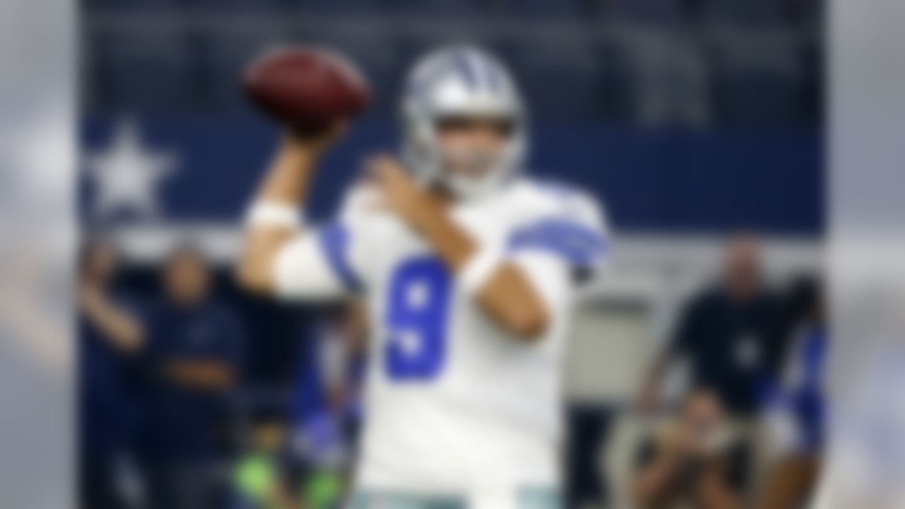 Dallas Cowboys quarterback Tony Romo (9) throws a pass in the first half of an NFL preseason football game against the Miami Dolphins, Friday, Aug. 19, 2016, in Arlington, Texas. (AP Photo/Michael Ainsworth)
