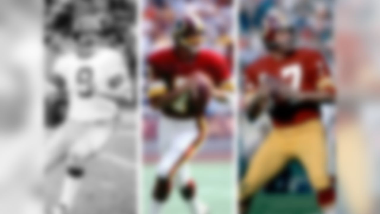 The 2015 Texans' two-step of Brian Hoyer and Ryan Mallett pales in comparison to the early '70s back-and-forth between Jurgensen and Kilmer (and not just in terms of quality): The two DC signal callers flip-flopped more than most politicians up to and through '74, when the playoff-bound team was joined by Theismann, who in that season returned more punts (15) than he threw passes (11). Either way, break a leg doing much better than this trio.