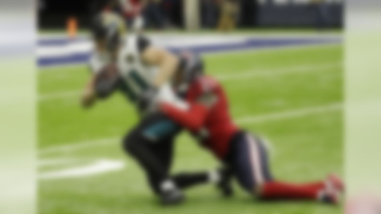 Jacksonville Jaguars wide receiver Bryan Walters (81) is tackled by Houston Texans cornerback A.J. Bouye (21) during the first half of an NFL football game Sunday, Dec. 18, 2016, in Houston. (AP Photo/David J. Phillip)