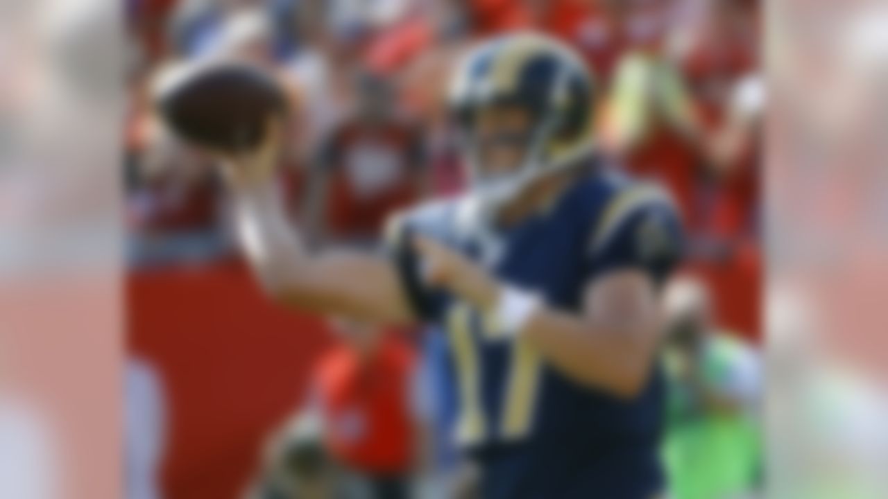 Los Angeles Rams quarterback Case Keenum (17) throws a pass against the Tampa Bay Buccaneers during the first quarter of an NFL football game Sunday, Sept. 25, 2016, in Tampa, Fla. (AP Photo/Scott Audette)