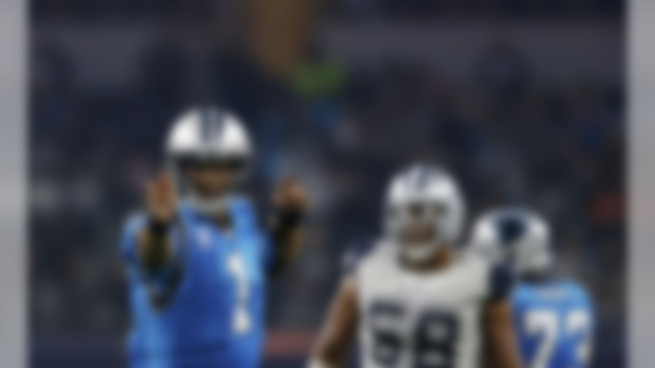 Carolina Panthers quarterback Cam Newton (1) signals a first down during an NFL football game against the Dallas Cowboys on Thursday, Nov. 26, 2015, in Arlington, Texas. Carolina won 33-14. (Aaron M. Sprecher/NFL)