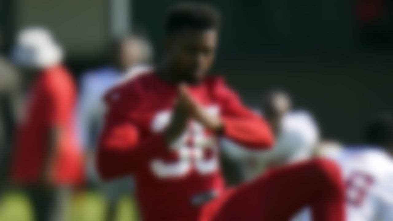 Tampa Bay Buccaneers cornerback Herb Miller stretches during an NFL football minicamp Thursday, June 10, 2021, in Tampa, Fla.