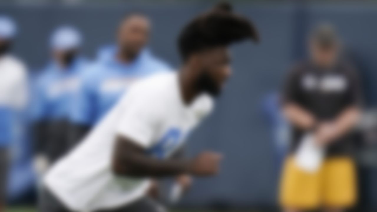Los Angeles Chargers wide receiver Mike Williams runs a drill during an NFL football practice Monday, June 7, 2021, in Costa Mesa, Calif.