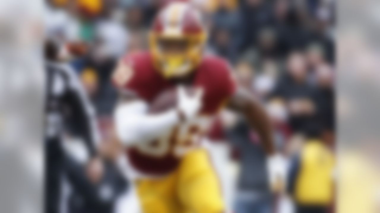 Samaje Perine came into this game questionable with a groin injury, handled 20 touches, and left with an Achilles injury. His status for Week 17 will certainly be in question, which makes journeyman Kapri Bibbs a great target off waivers. Bibbs surprised two weeks ago with a nice catch-and-run for a touchdown on a screen pass, but wasn't very involved against his old team on Sunday (nine touches, 54 yards). Washington may add or activate another running back, but as of right now it's looking like Bibbs could be in line for a featured workload against the suspect Giants run defense in Week 17.  (0.6 percent owned)