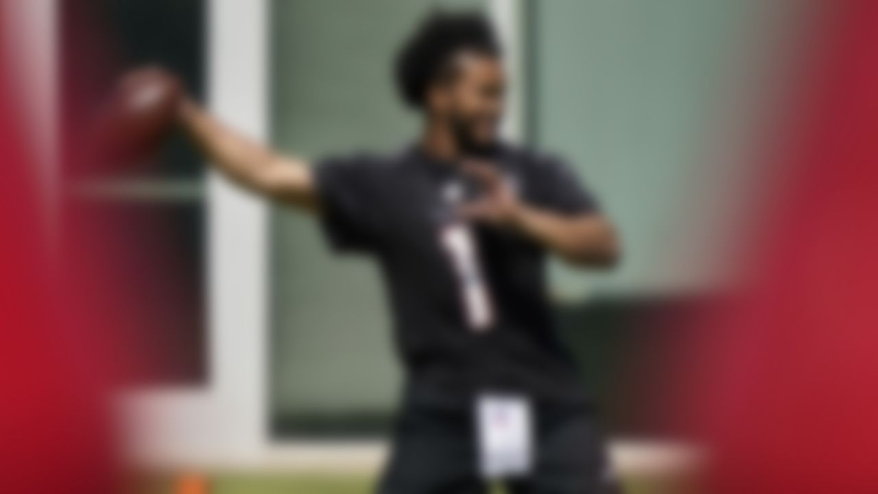 Arizona Cardinals quarterback Kyler Murray (1) runs drills during an NFL football minicamp, Tuesday, June 8, 2021, in Tempe, Ariz.