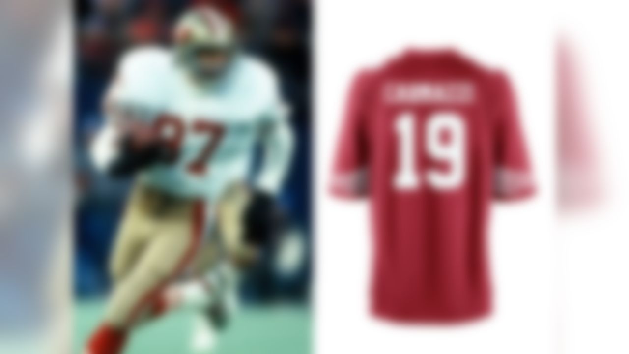 Best: Dwight Clark #87
Montana, Rice and Lott are all great choices if you want to recognize the franchise's glorious past, while the current roster offers lots of options, too. If you want to stand out a bit, though, go with Clark's No. 87. He made "The Catch" after all. Need I say more?
Worst: Gio Carmazzi #19
It's not his fault the Niners decided to take him in third round of the 2000 NFL Draft, instead of the Bay Area kid named Tom Brady. That doesn't make wearing his No. 19 any more defensible.
» NFLShop.com: Get your custom San Francisco 49ers gear here.
