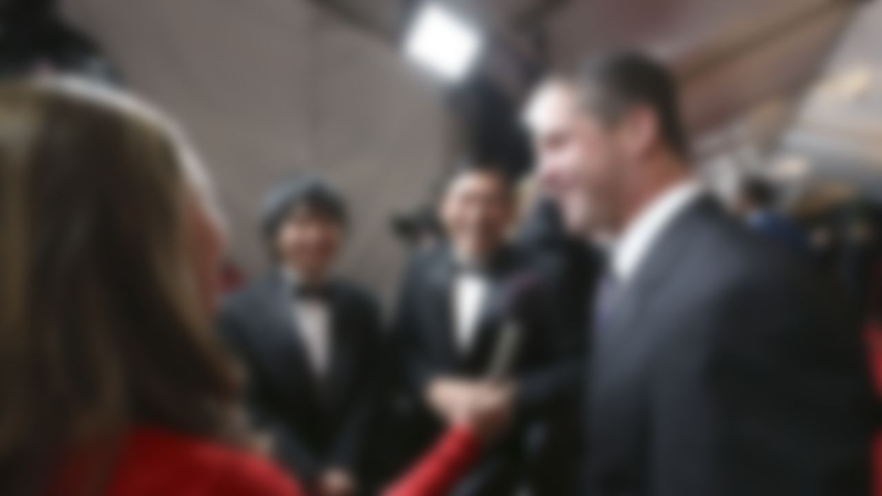 Baltimore Ravens head coach John Harbaugh is interviewed at the 3rd Annual NFL Honors awards show at Radio City Music Hall on February 1, 2014 in New York, NY.