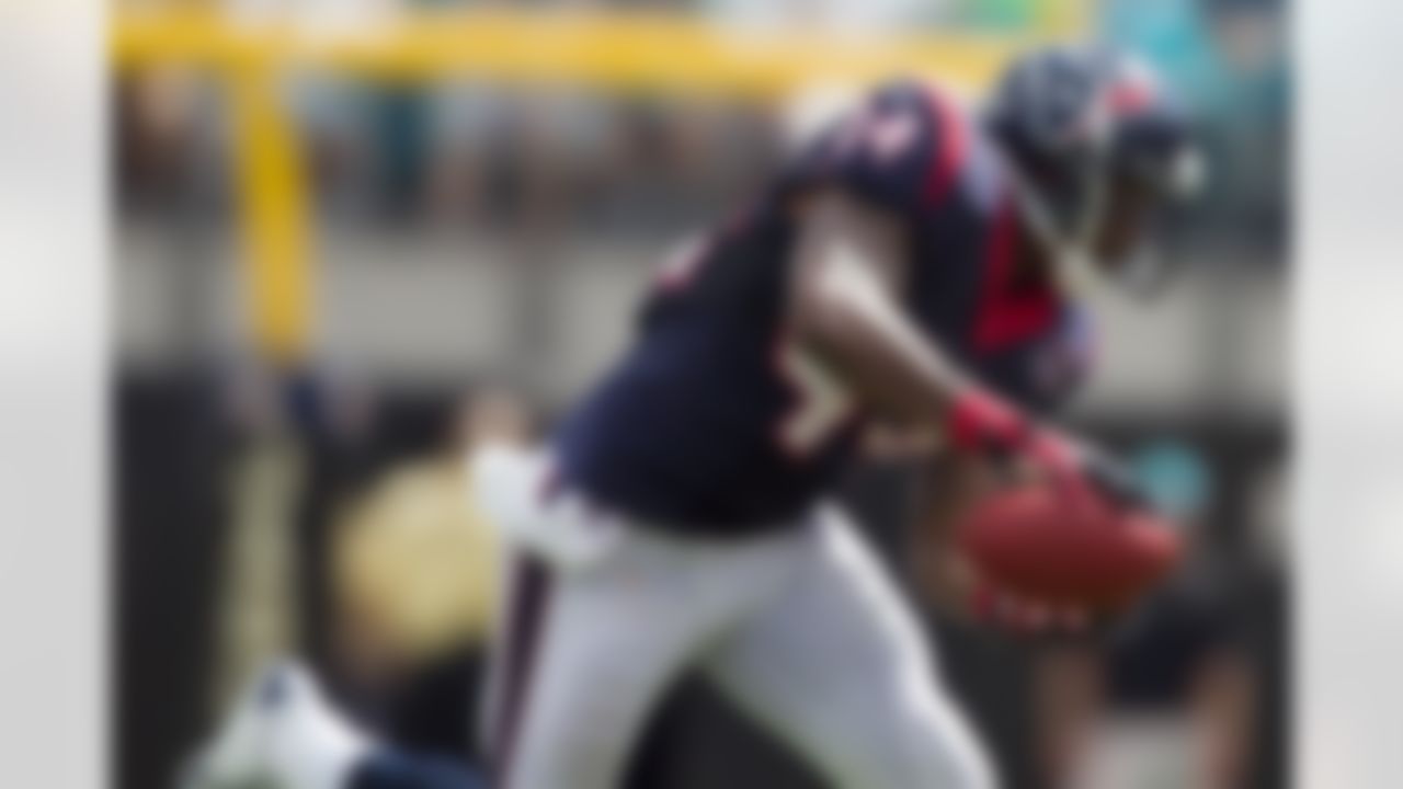 Houston Texans running back Ben Tate (44) makes a reception during an NFL football game against the Jacksonville Jaguars at EverBank Field on Sunday, Sept. 16, 2012 in Jacksonville, Fla. The Texans won 27-7. (Perry Knotts/NFL)