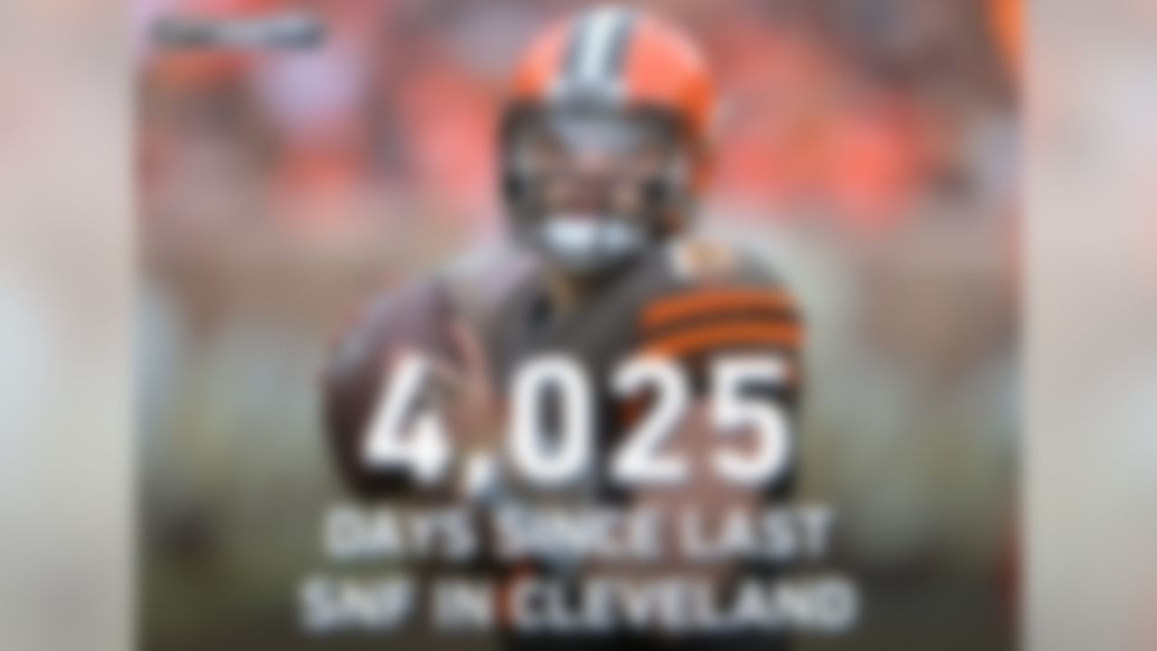 The last time Sunday Night Football was played under the lights in Cleveland was on September 14, 2008 (Week 2) or 4,025 days from Week 3's SNF showdown between the Rams and Browns in – you guessed it – Cleveland. Baker Mayfield was 13 years old, and 22-year-old Sean McVay had just started his first NFL coaching job as Jon Gruden's Assistant Wide Receivers coach in Tampa Bay.