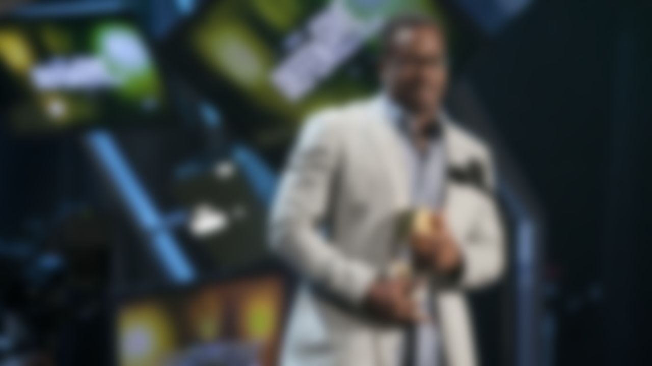 Denver Broncos' Von Miller accepts the award for Defensive Rookie of the Year at the inaugural NFL Honors show Saturday, Feb. 4, 2012, in Indianapolis.